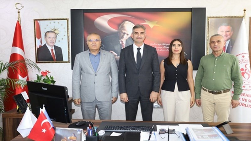 Sosyal Güvenlik Kurulu İl Müdürü Baltacı, Kosgep Nevşehir Müdürü Usta ve Tapu İl Müdürü Ekinci'den İl Müdürü Keskin'e Ziyaret